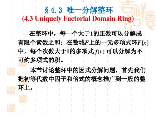 唯一分解整环