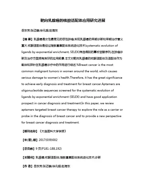 靶向乳腺癌的核酸适配体应用研究进展