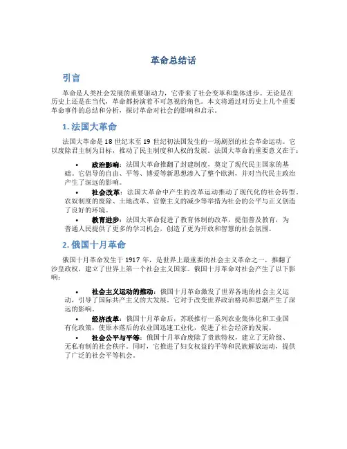 革命总结话