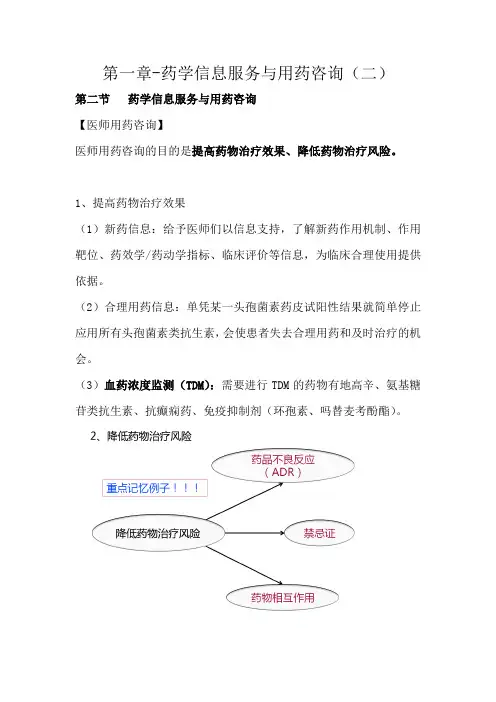 执业药师资格考试-药学综合知识与技能考试重点-药学信息服务与用药咨询(二)