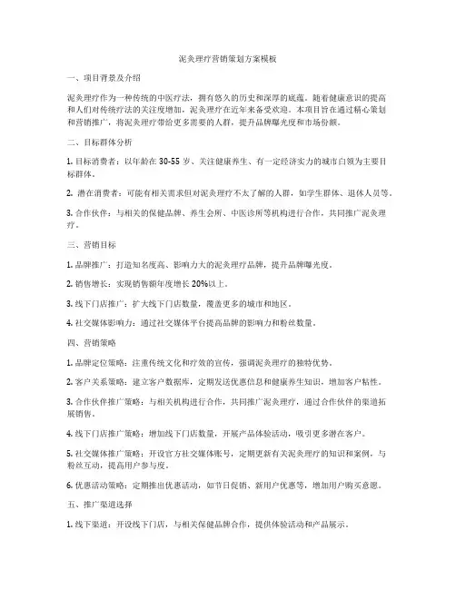 泥灸理疗营销策划方案模板