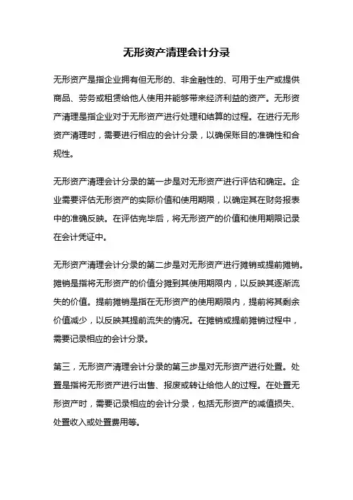 无形资产清理会计分录