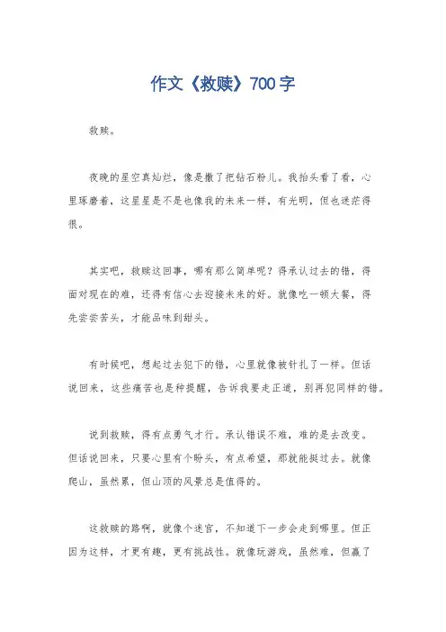 作文《救赎》700字