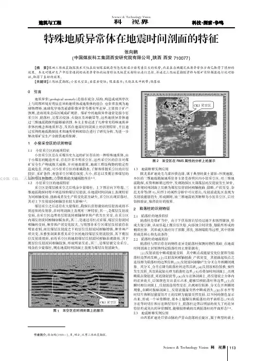 特殊地质异常体在地震时间剖面的特征