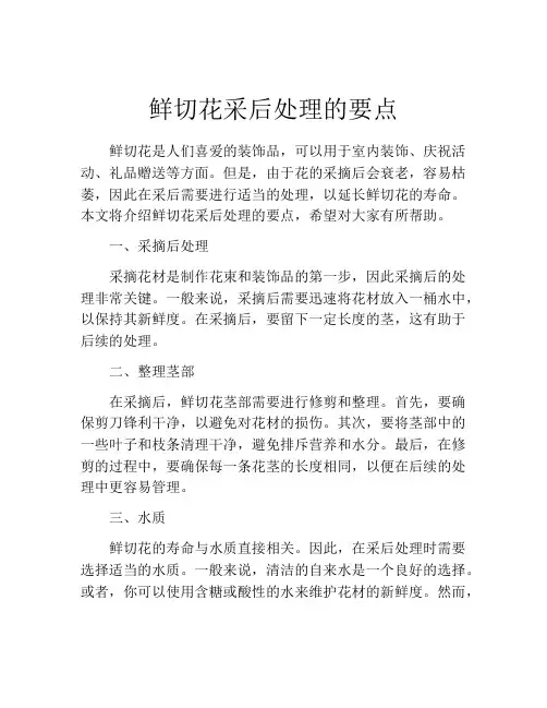 鲜切花采后处理的要点