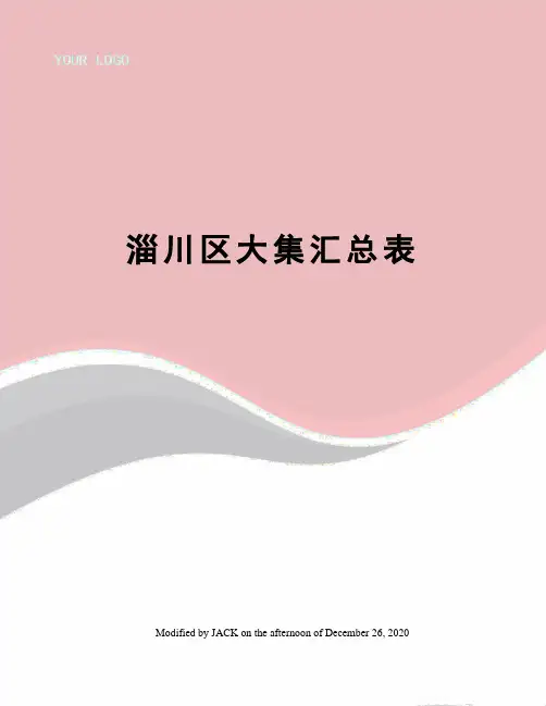 淄川区大集汇总表