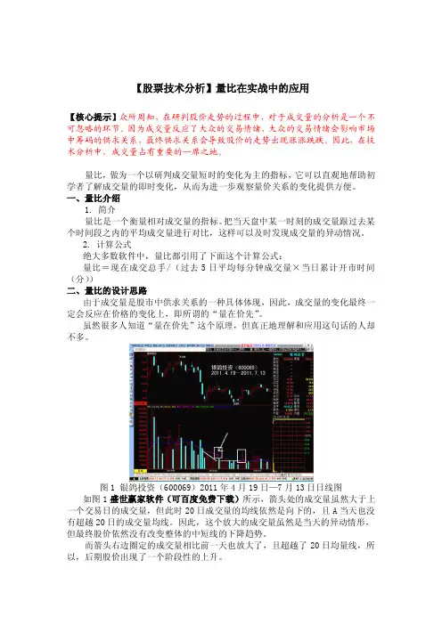 【股票技术分析】量比在实战中的应用