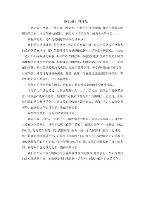 成长路上的月光作文700字