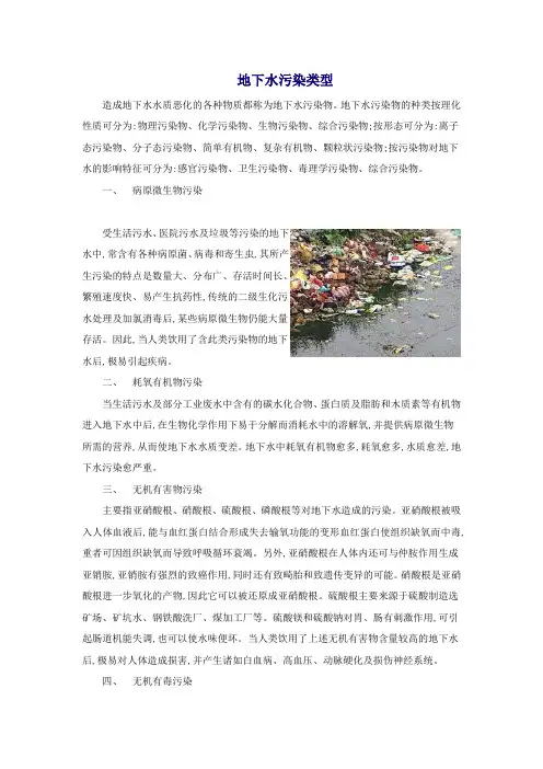 地下水污染类型