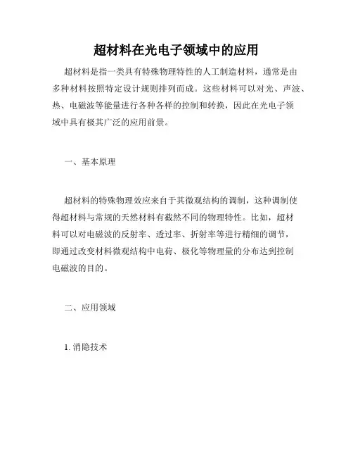 超材料在光电子领域中的应用