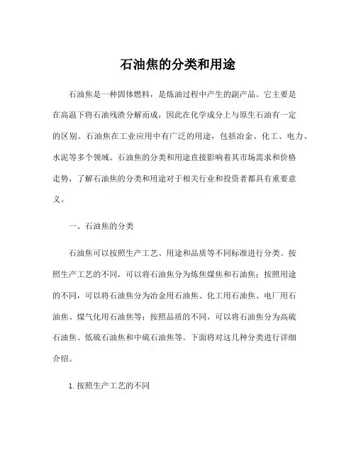 石油焦的分类和用途