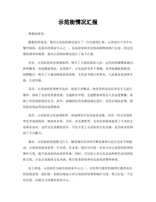 示范街情况汇报