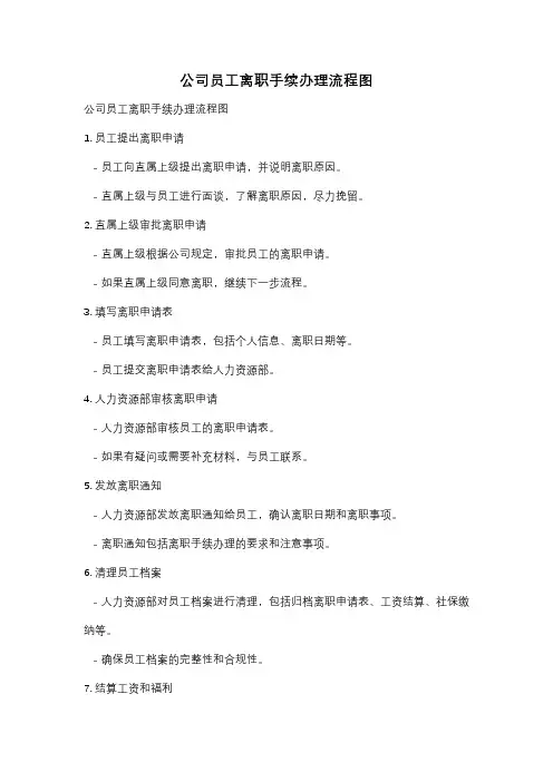 公司员工离职手续办理流程图