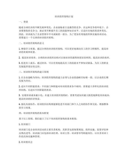 培训组织架构计划