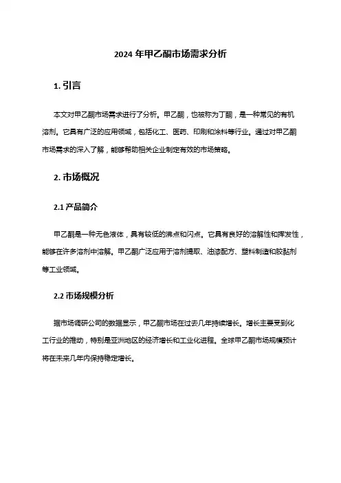 2024年甲乙酮市场需求分析