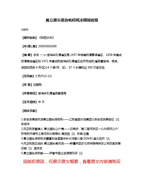 勇立潮头扬劲帆栉风沐雨铸辉煌