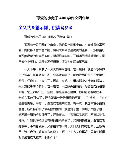 可爱的小兔子400字作文四年级