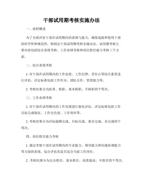 干部试用期考核实施办法