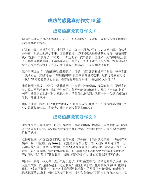 成功的感觉真好作文 15篇