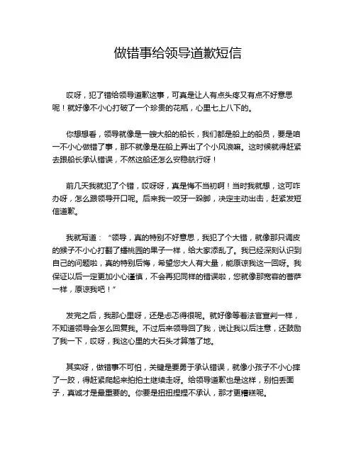 做错事给领导道歉短信