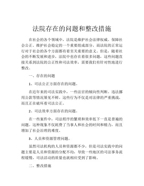 法院存在的问题和整改措施