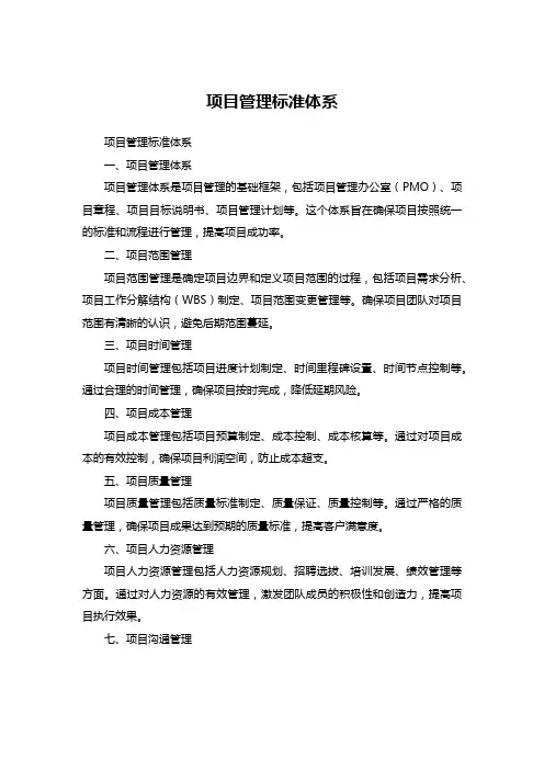 项目管理标准体系