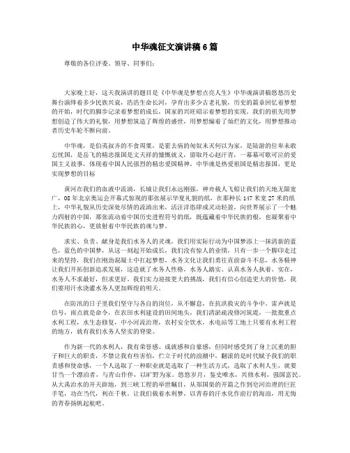 中华魂征文演讲稿6篇