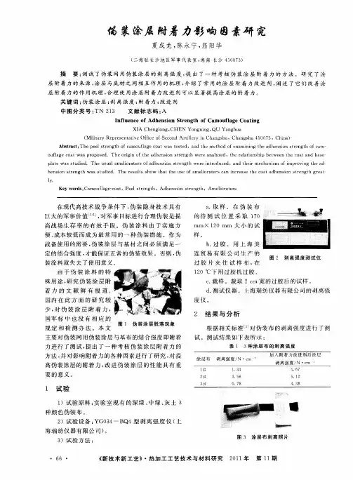 伪装涂层附着力影响因素研究