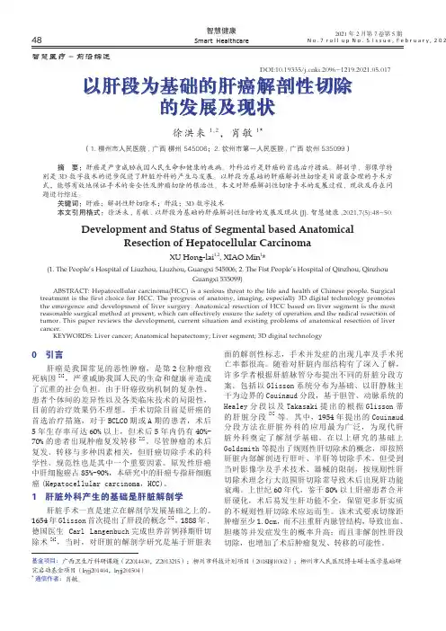 以肝段为基础的肝癌解剖性切除的发展及现状