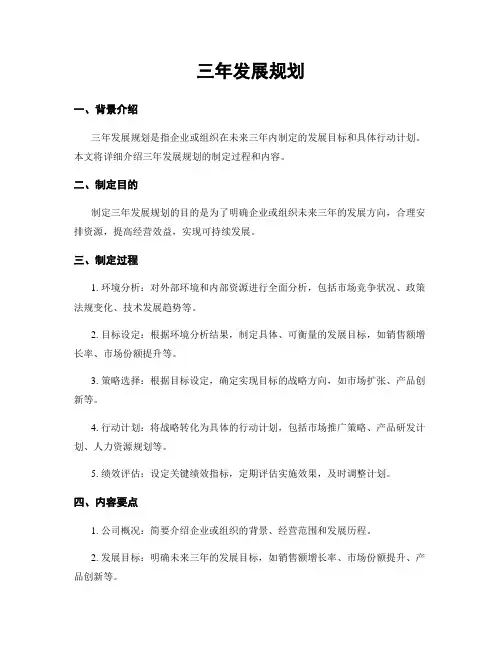 三年发展规划
