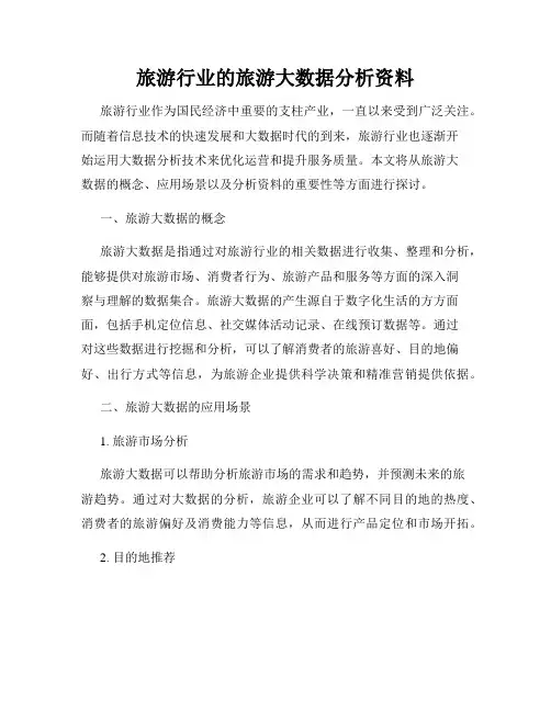 旅游行业的旅游大数据分析资料