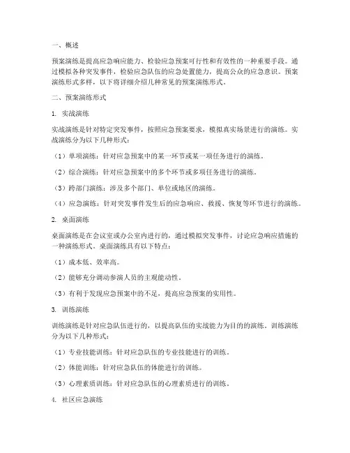 预案演练形式分为