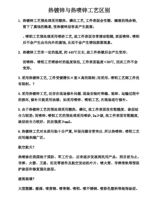 热镀锌与热喷锌工艺区别