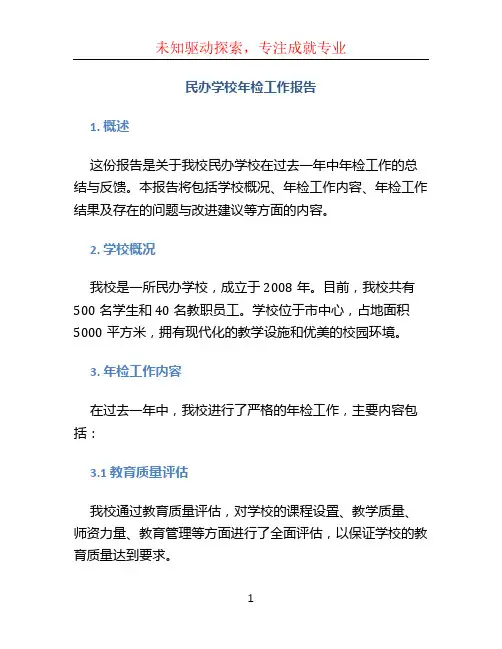 民办学校年检工作报告