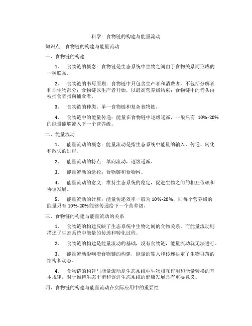 科学：食物链的构建与能量流动