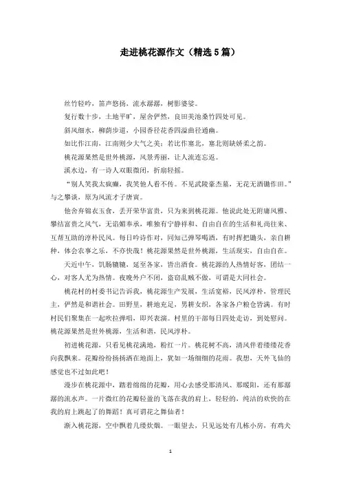 走进桃花源作文范文精编
