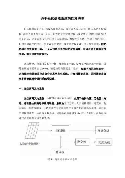 关于光伏储能系统的四种类型