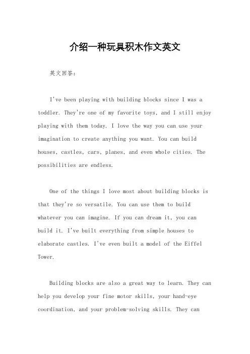 介绍一种玩具积木作文英文