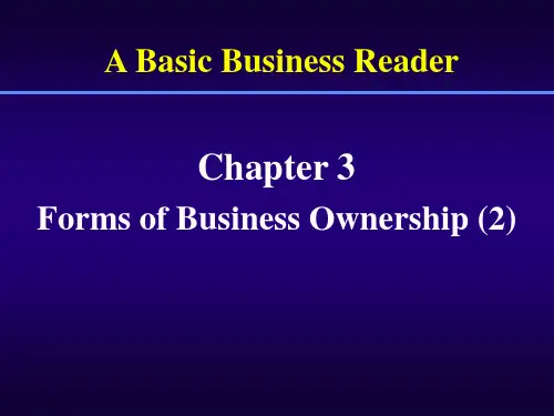 商学导论Chapter(3)