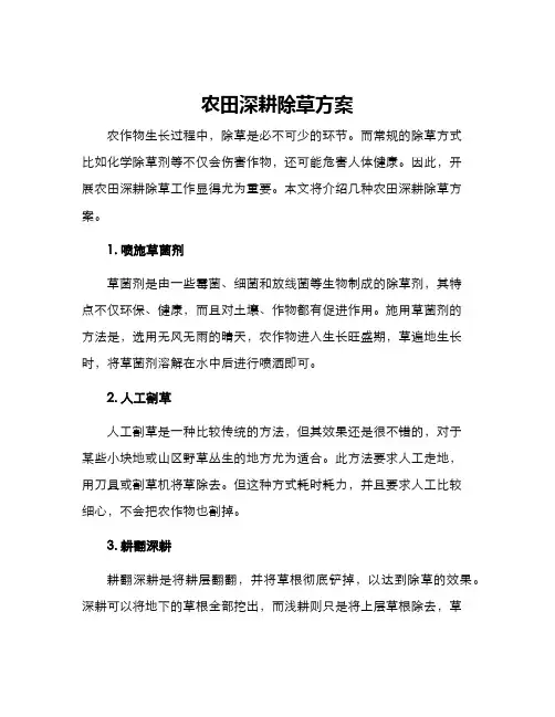 农田深耕除草方案