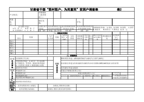 贫困户调查表