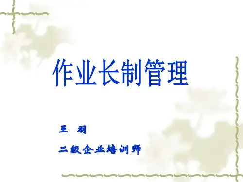 作业长制管理培训ppt课件
