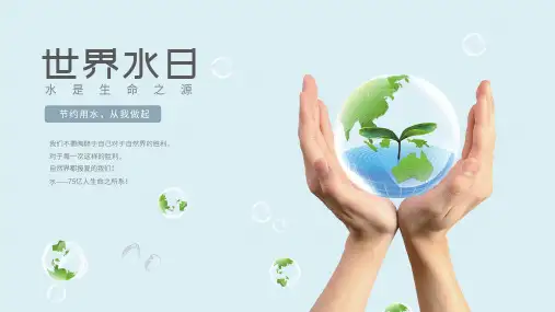 世界水日保护水资源主题PPT模板