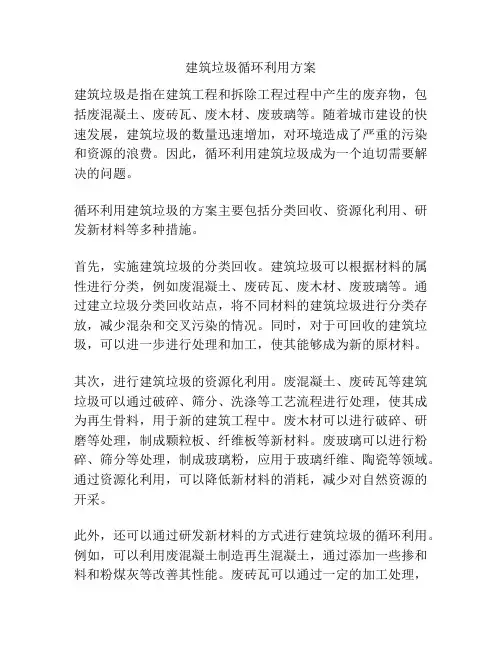 建筑垃圾循环利用方案