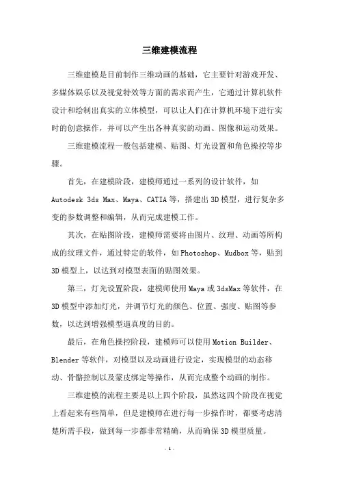 三维建模流程
