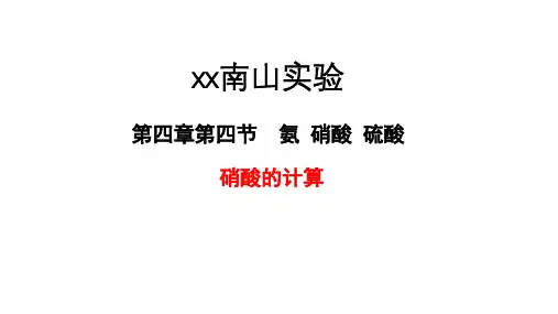 高中化学硝酸的计算专题优秀课件