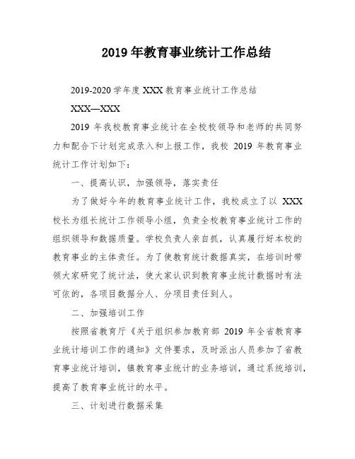 2019年教育事业统计工作总结