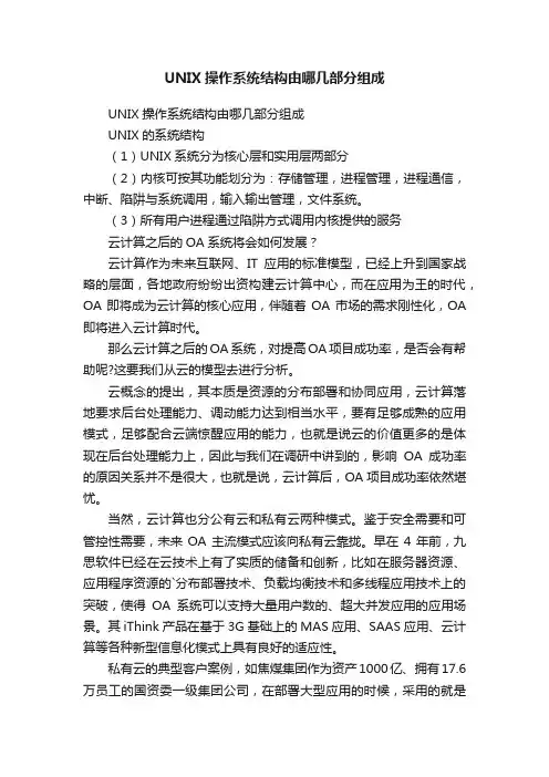 UNIX操作系统结构由哪几部分组成