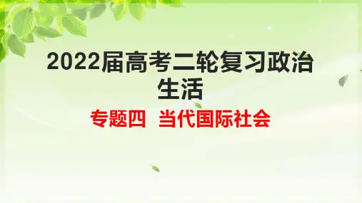 高中政治：专题四  当代国际社会