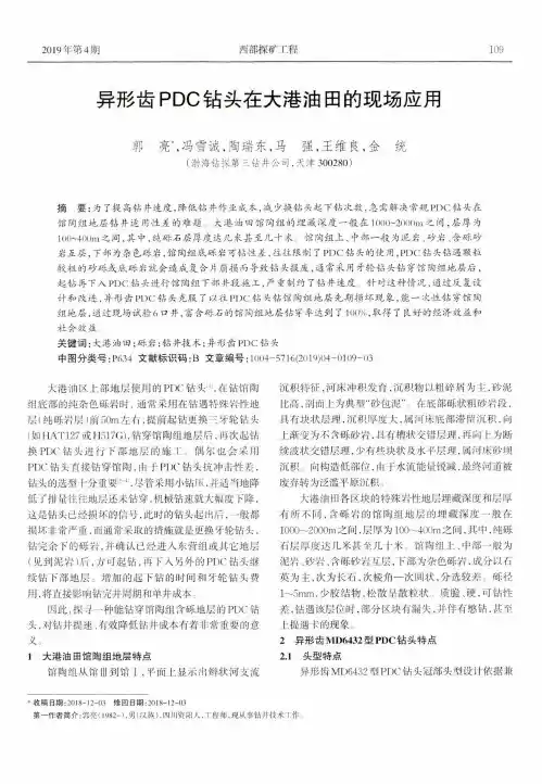 异形齿PDC钻头在大港油田的现场应用